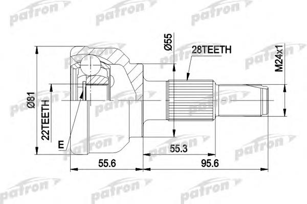 ШРУС зовнішній передній PCV1300 Patron