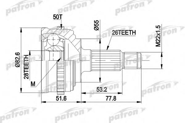 ШРУС зовнішній передній PCV1301 Patron