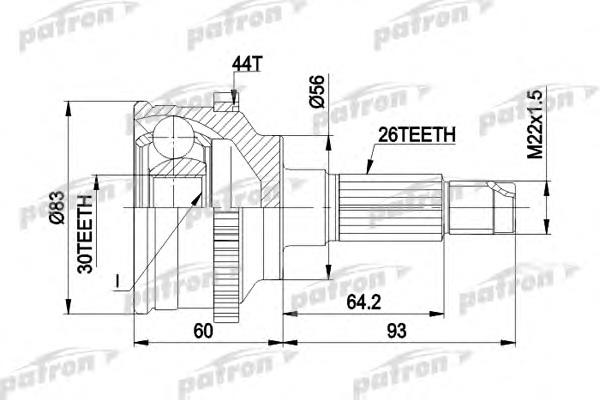 ШРУС зовнішній передній PCV1304A Patron