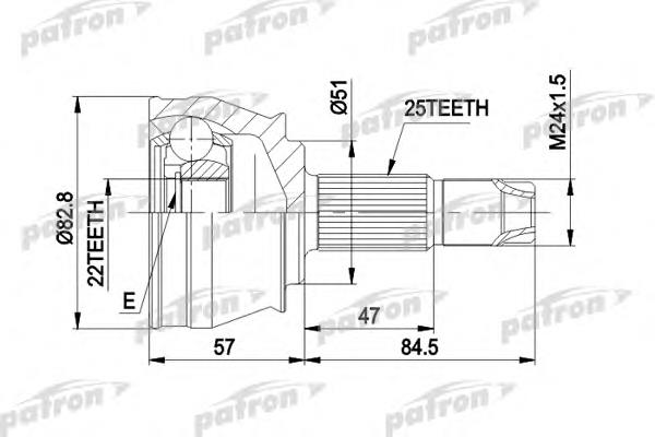 ШРУС зовнішній передній PCV1306 Patron