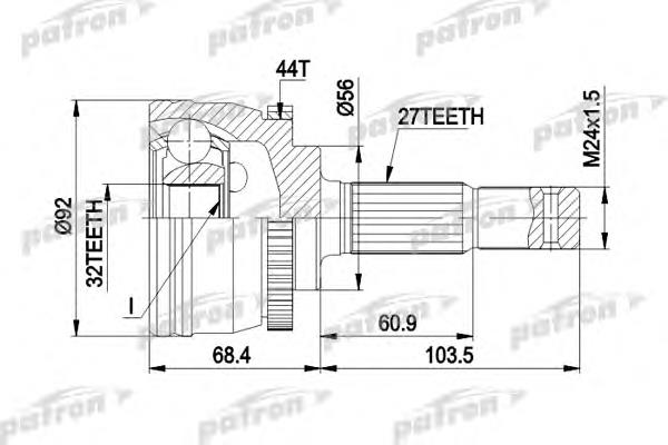 ШРУС зовнішній передній PCV1349 Patron