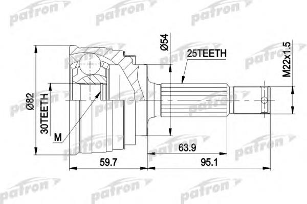 ШРУС зовнішній передній PCV1329 Patron