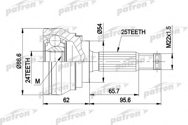 ШРУС зовнішній передній PCV1332 Patron