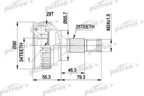 ШРУС зовнішній передній PCV1282 Patron