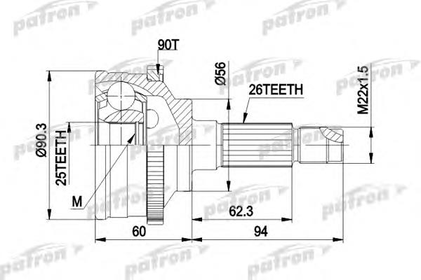 ШРУС зовнішній передній PCV1278 Patron