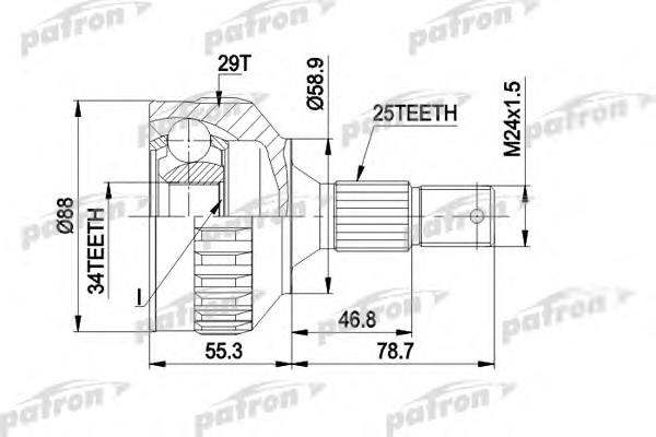 ШРУС зовнішній передній PCV1292 Patron