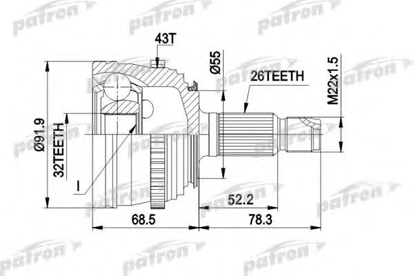 ШРУС зовнішній передній PCV1399 Patron