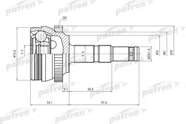 ШРУС зовнішній передній PCV1400 Patron