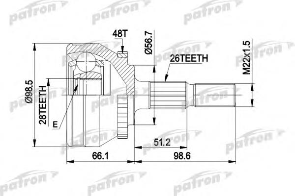 ШРУС зовнішній передній PCV1368 Patron