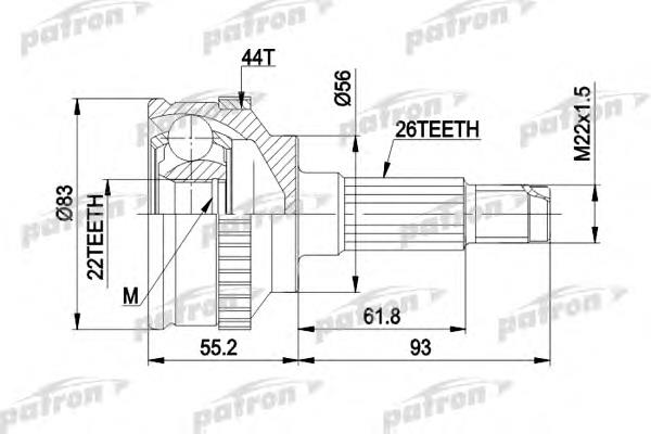 ШРУС зовнішній передній PCV1372 Patron