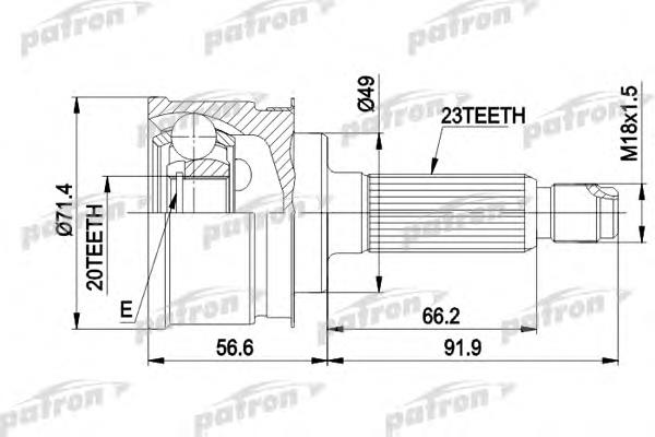 ШРУС зовнішній передній PCV1361 Patron