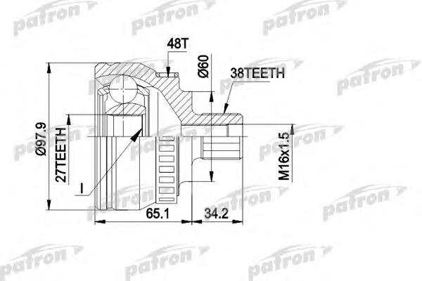 ШРУС зовнішній передній PCV1389 Patron