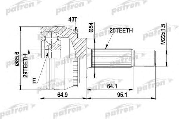 ШРУС зовнішній передній PCV1385 Patron