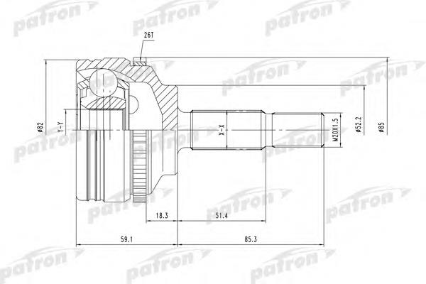 ШРУС зовнішній передній PCV1378 Patron