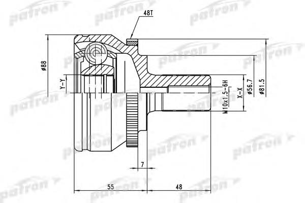 ШРУС зовнішній передній PCV3560 Patron