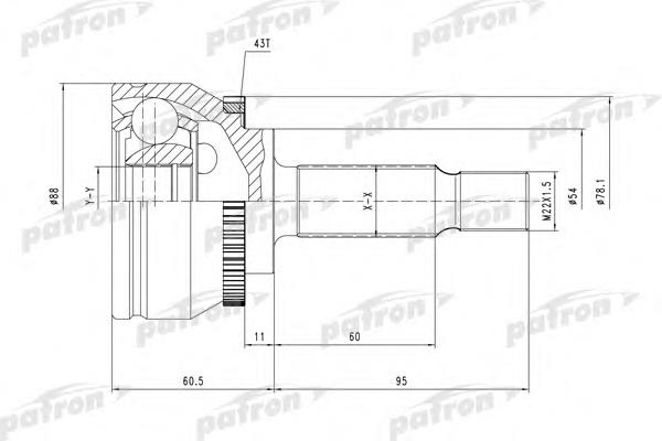 ШРУС зовнішній передній PCV3745 Patron