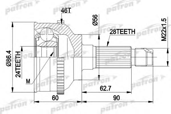 ШРУС зовнішній передній PCV3295 Patron