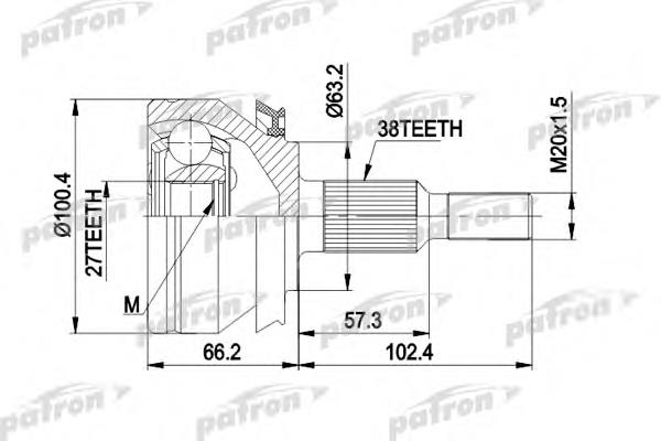 ШРУС зовнішній передній PCV4032 Patron