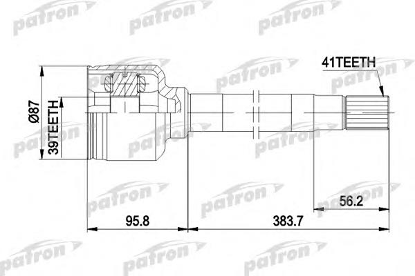 Піввісь (привід) передня, права PCV5014 Patron