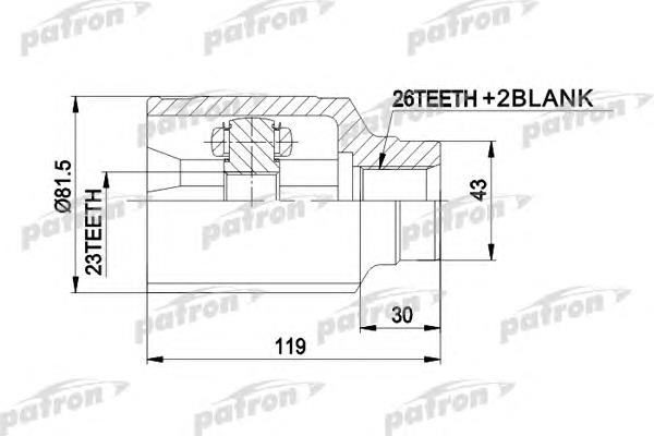 ШРУС внутрішній, передній, правий PCV8301 Patron