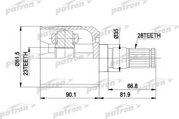 ШРУС внутрішній, передній, лівий PCV7301 Patron