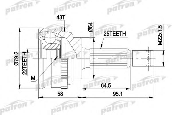 ШРУС зовнішній передній PCV1161 Patron