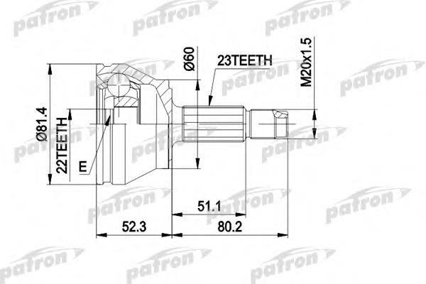 ШРУС зовнішній передній PCV1156 Patron