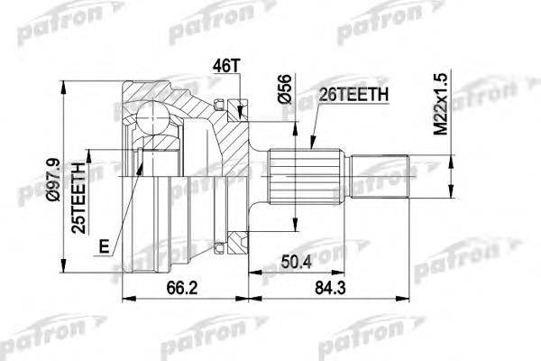 ШРУС зовнішній передній PCV1169 Patron