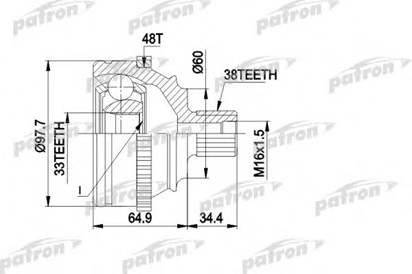 ШРУС зовнішній передній PCV1124 Patron