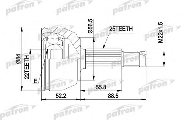 ШРУС зовнішній передній PCV1125 Patron