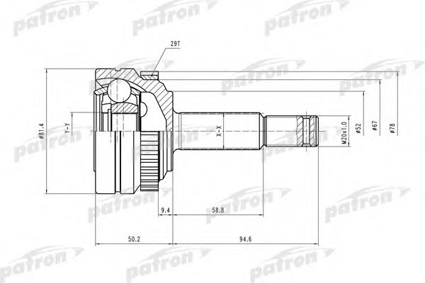 ШРУС зовнішній передній PCV1118 Patron