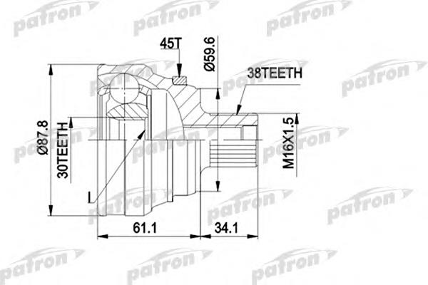 ШРУС зовнішній передній PCV1140 Patron