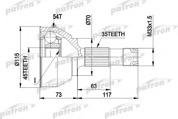 ШРУС зовнішній передній PCV1132 Patron