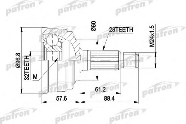 ШРУС зовнішній передній PCV1131 Patron