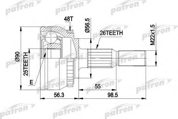 ШРУС зовнішній передній PCV1133 Patron