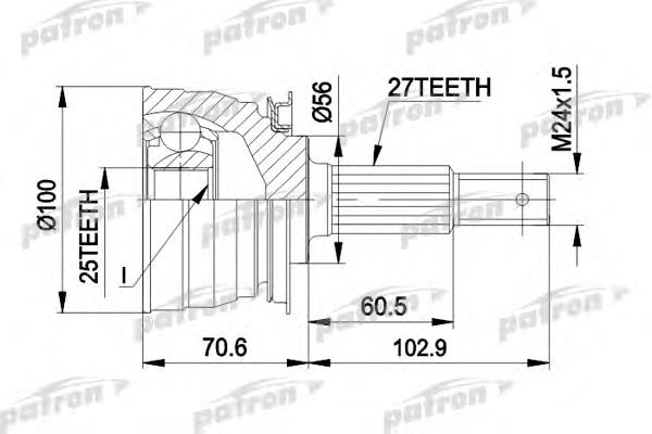 ШРУС зовнішній передній PCV1249 Patron