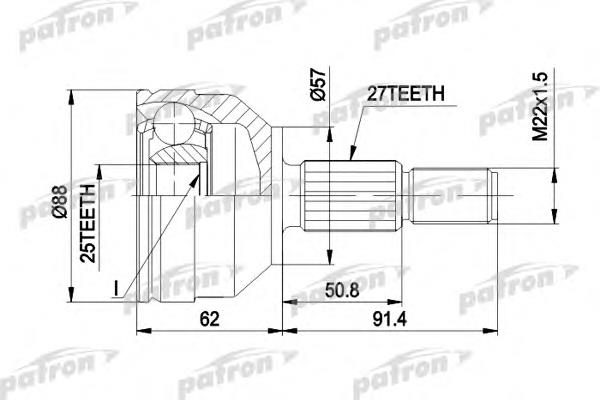 ШРУС зовнішній передній PCV1202 Patron