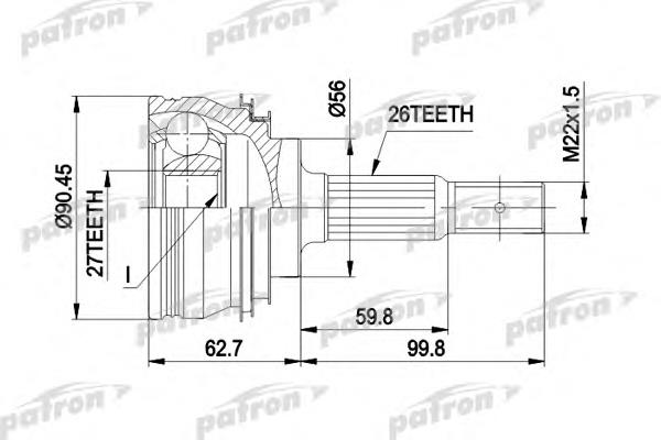 ШРУС зовнішній передній PCV1207 Patron