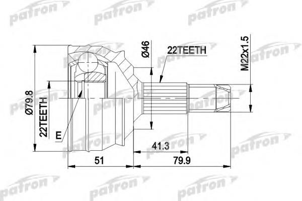 ШРУС зовнішній передній PCV1226 Patron