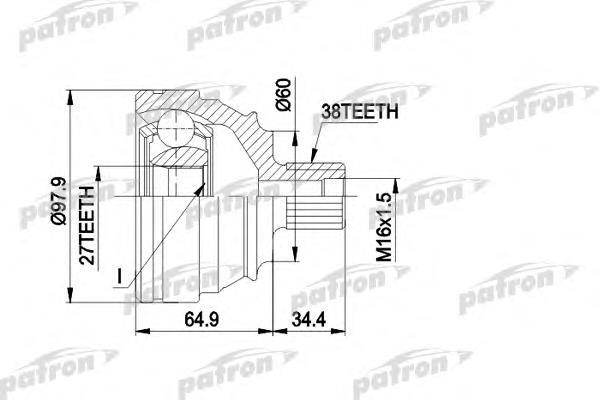 ШРУС зовнішній передній PCV1230 Patron