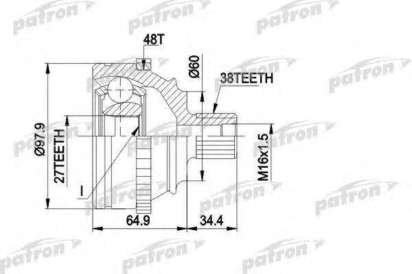 ШРУС зовнішній передній PCV1229 Patron