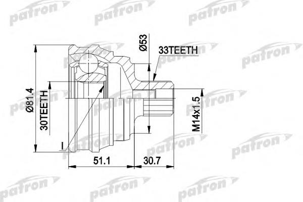 ШРУС зовнішній передній PCV1066 Patron