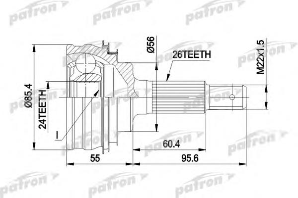 ШРУС зовнішній передній PCV1070 Patron