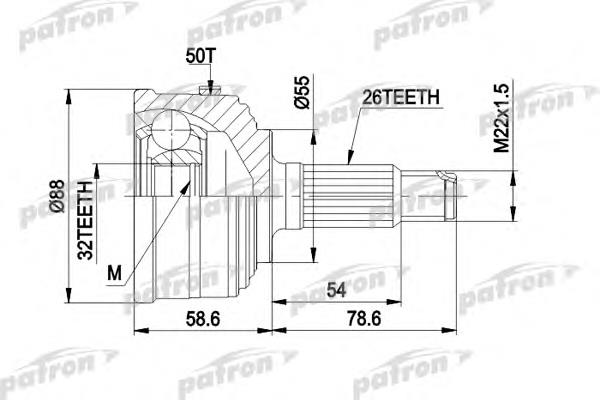 ШРУС зовнішній передній PCV1053 Patron