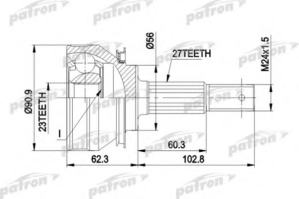 ШРУС зовнішній передній PCV1098 Patron