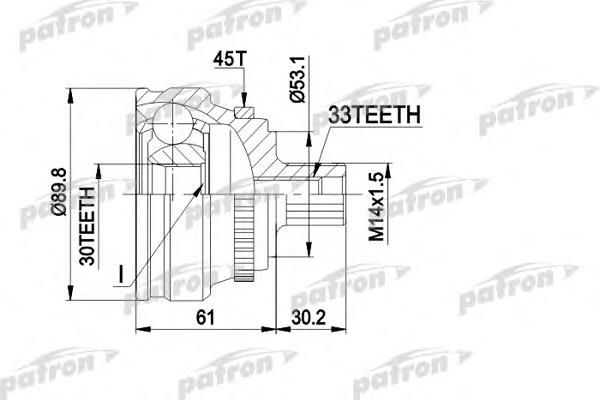 ШРУС зовнішній передній PCV1112 Patron