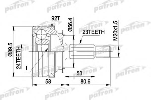 ШРУС зовнішній передній PCV1108 Patron