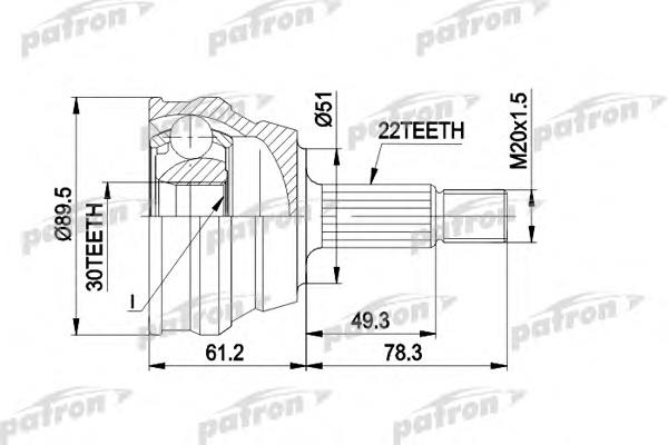 ШРУС зовнішній передній PCV1050 Patron