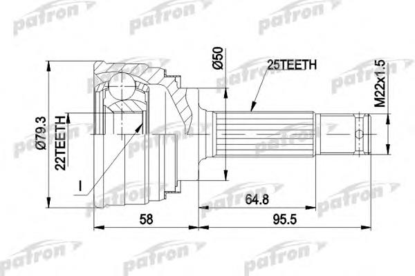 ШРУС зовнішній передній PCV1047 Patron