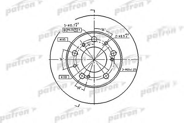 Диск гальмівний передній PBD1118 Patron